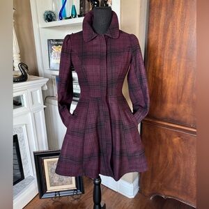 Hot Topic Plaid Wool Blend‎ Coat